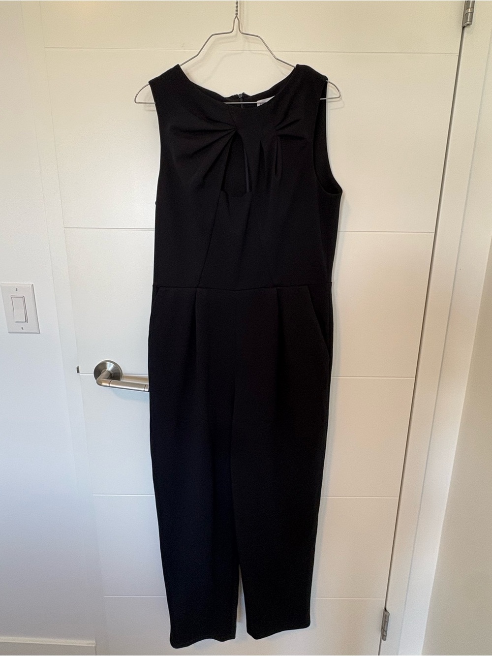 Calvin Klein Navy Sleeveless Knot-Front Jumpsuit